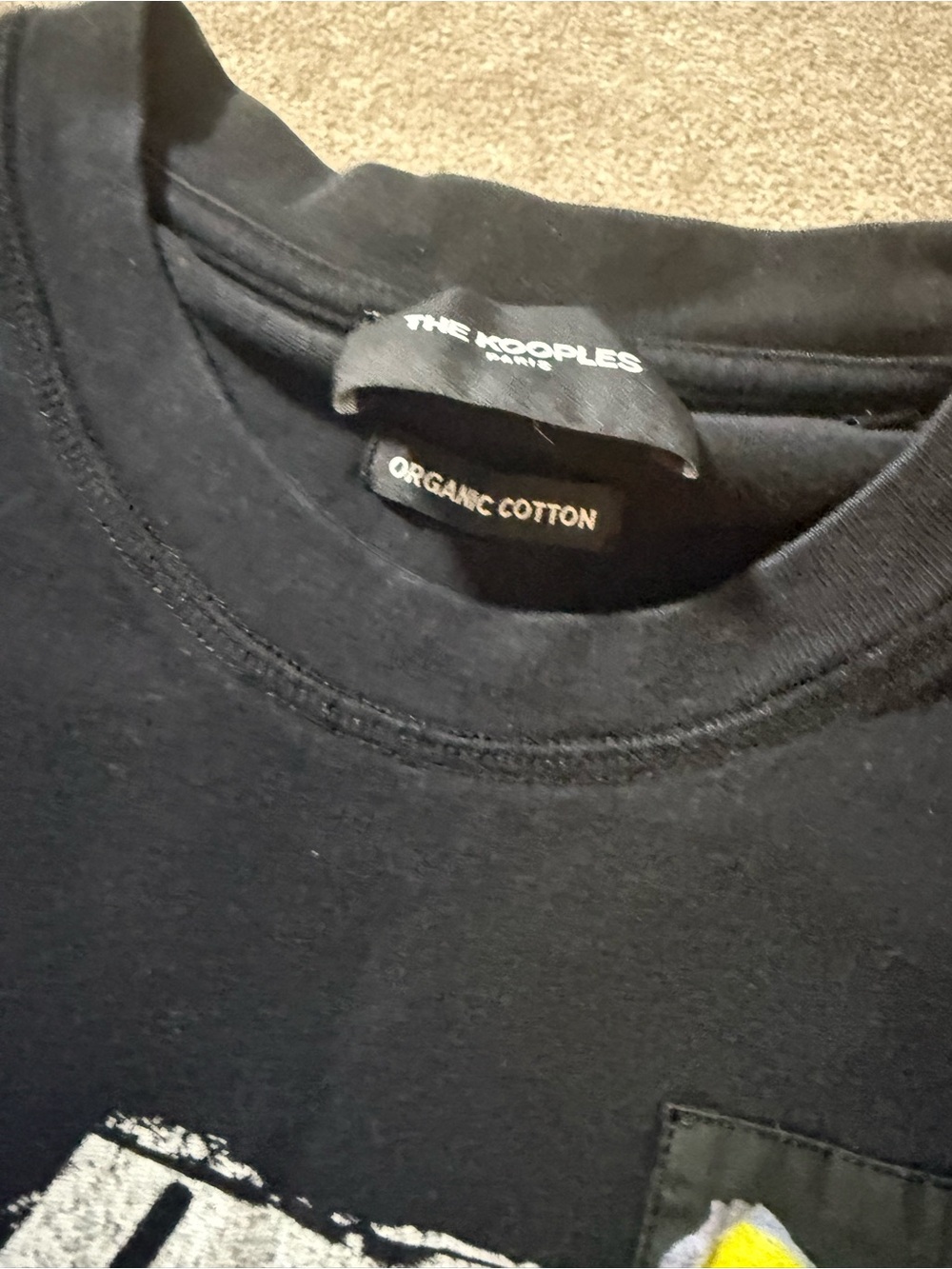 The Kooples Black Graphic Crewneck Tee - Picture 2 of 4